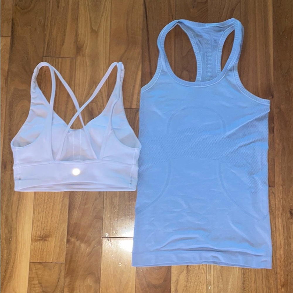 Lululemon swiftly tank top and sports bra
Both size 4
$40 for both